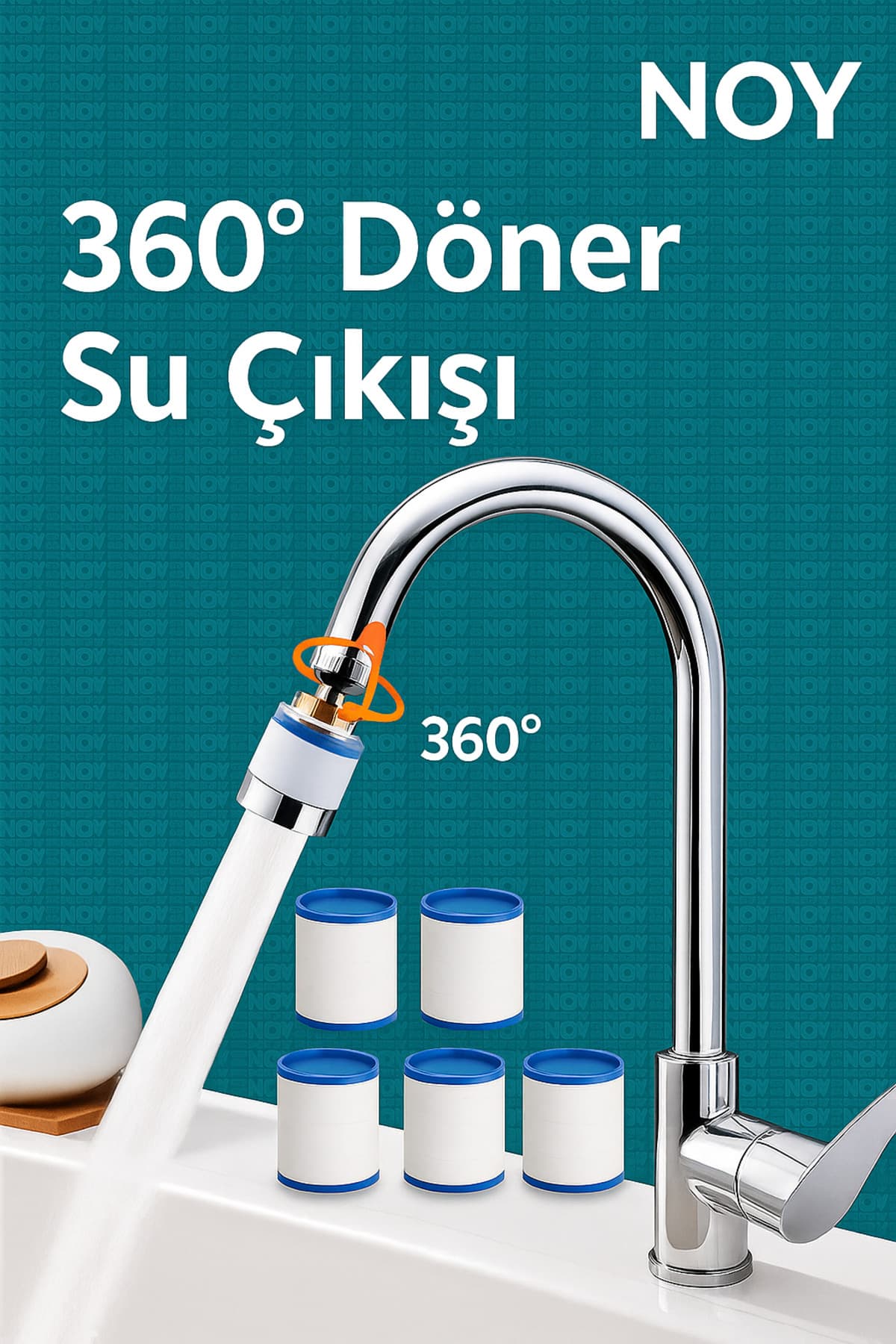NOY musluk filtresi kutu içeriği