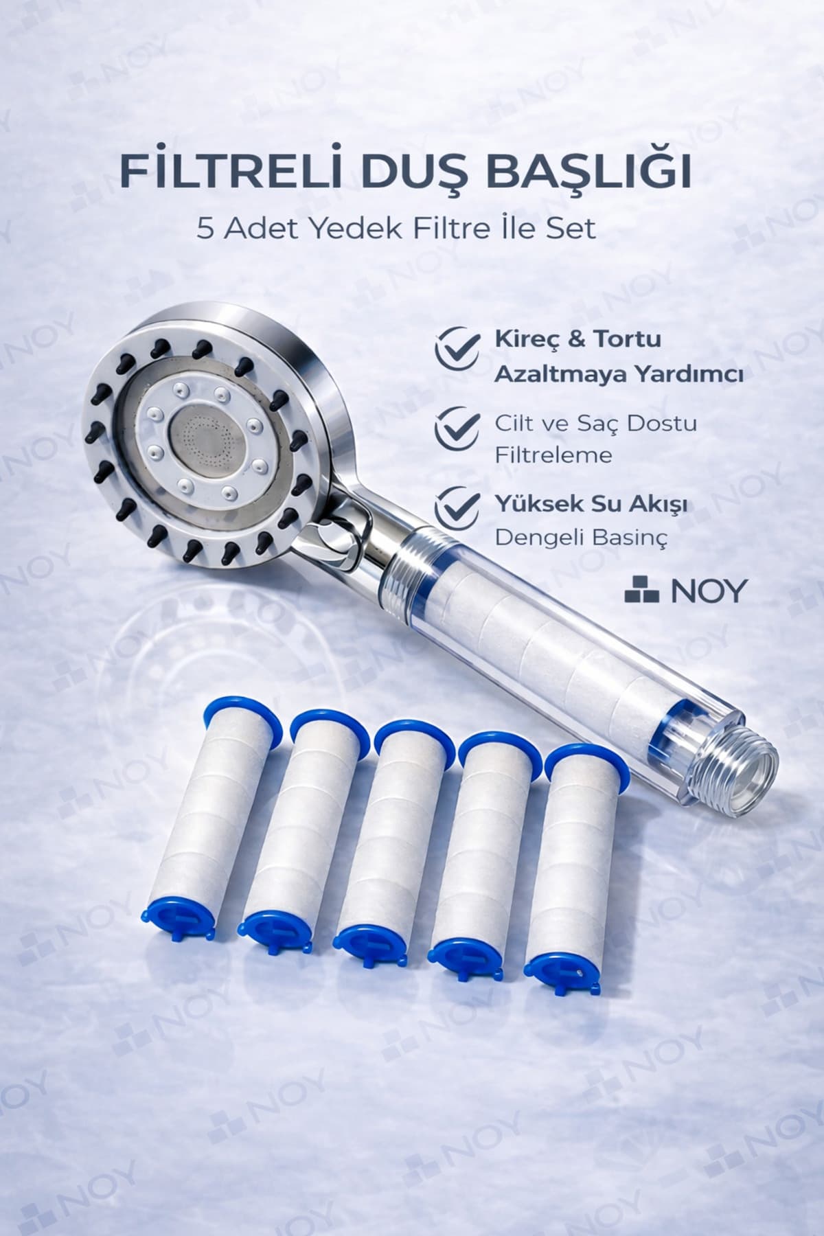 NOY Krom Filtreli Duş Başlığı