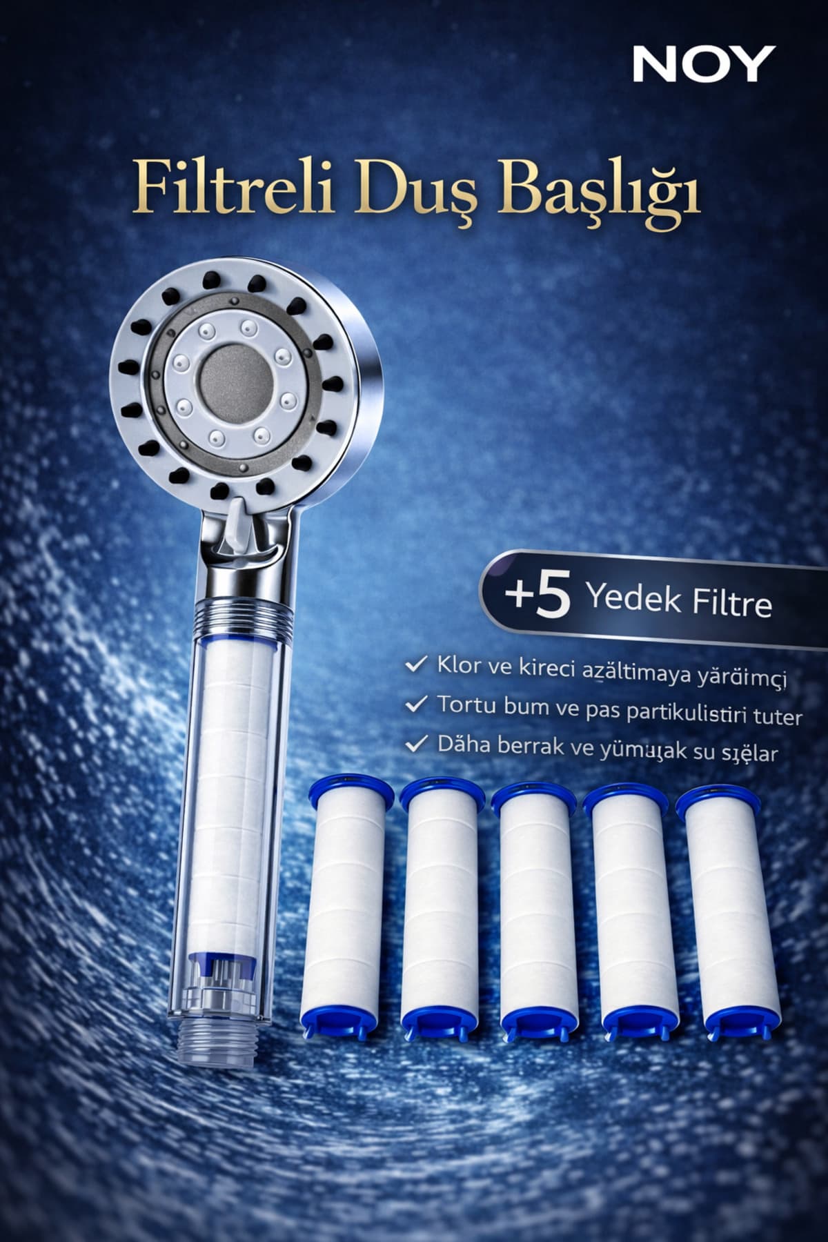 Krom duş başlığı yedek filtreler