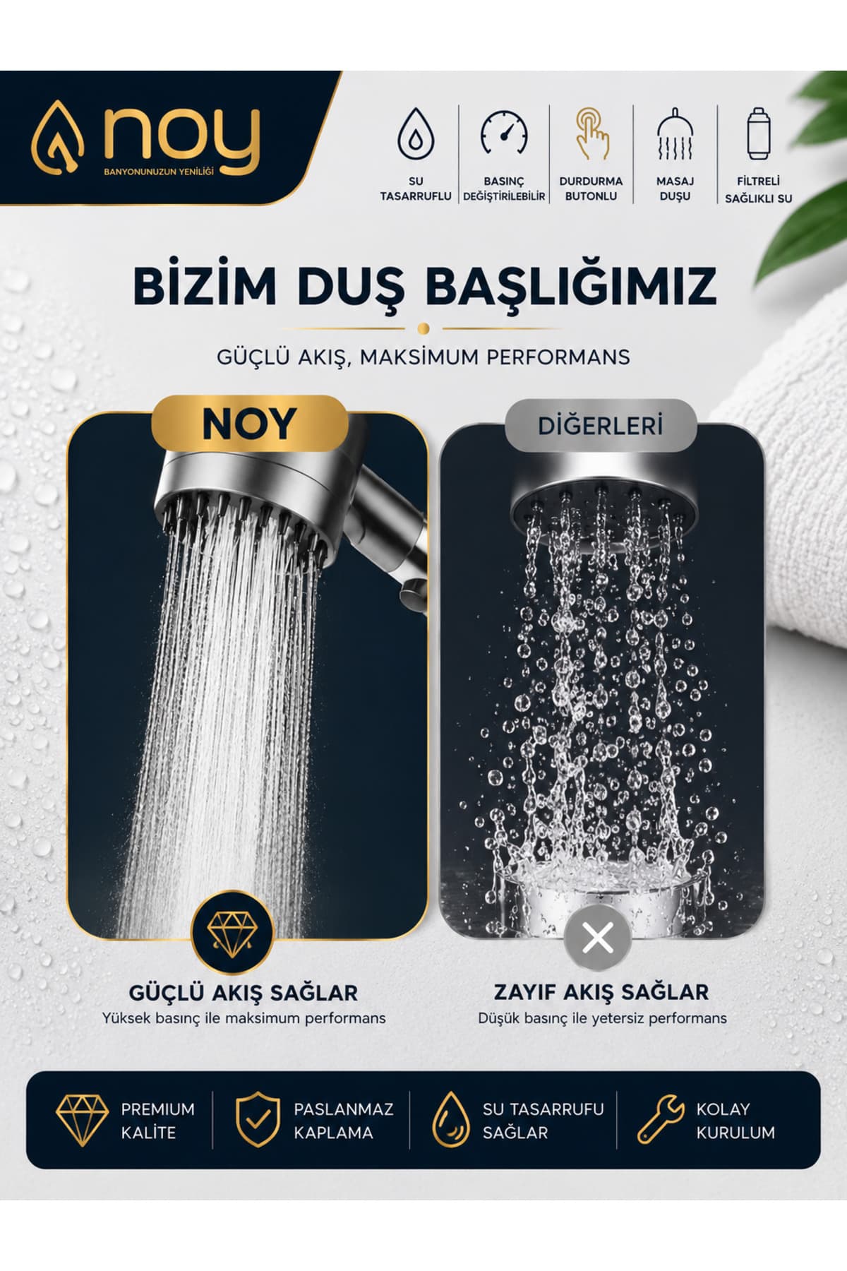 3 püskürtme modu ve tek tuş su durdurma