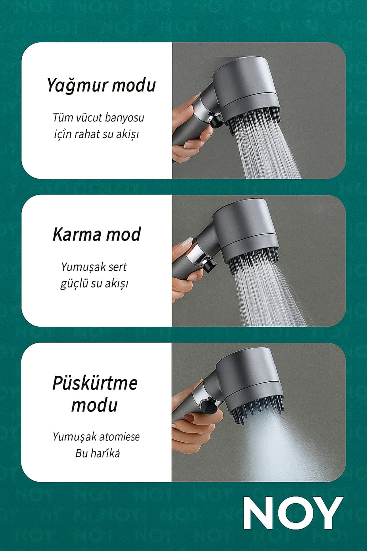 Filtreli duş başlığı kutu içeriği