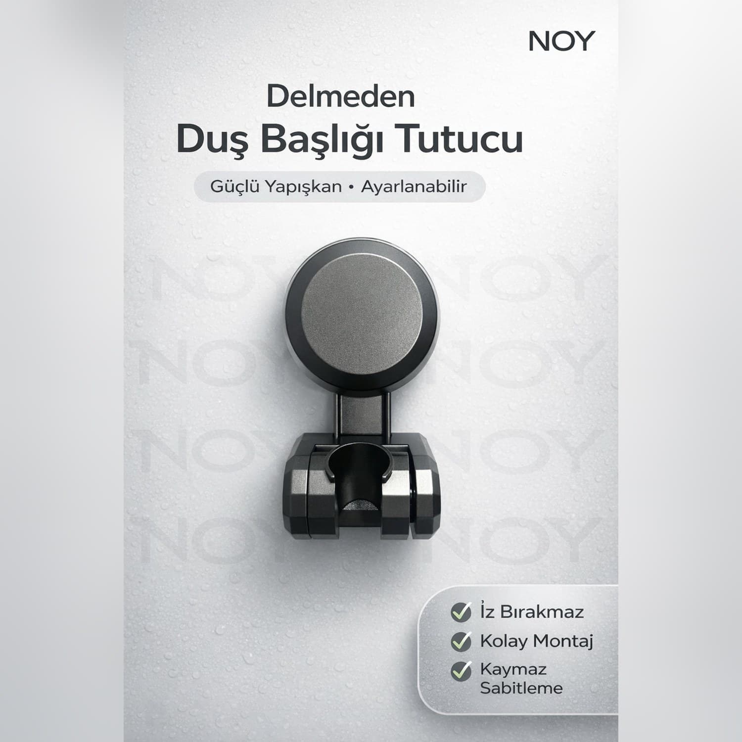 Delmeden monte edilen vakumlu duş başlığı tutucu